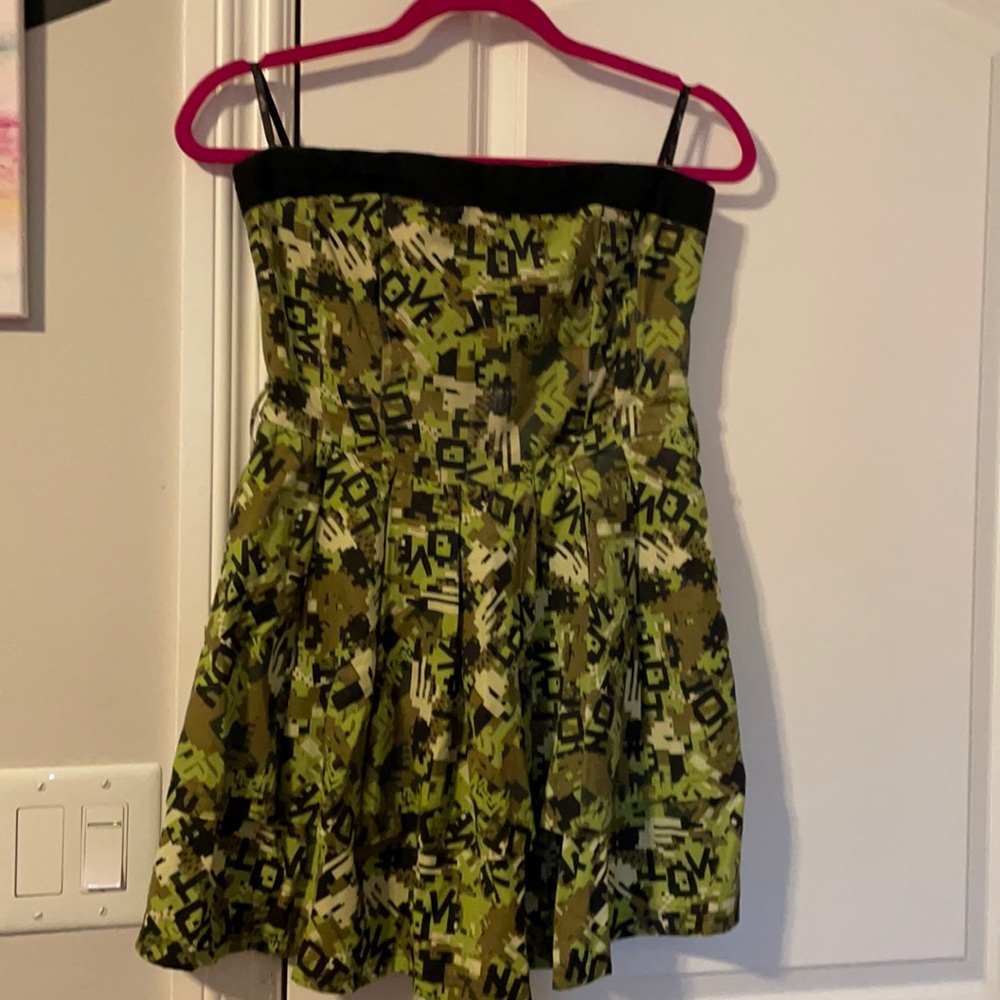 Forever 21 digital camo print strapless dress